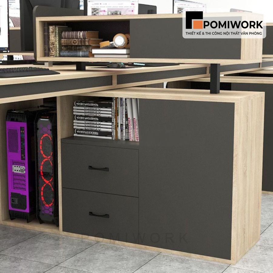 cum ban van phong 6 nguoi ngoi thiet ke tre trung kem tu phu