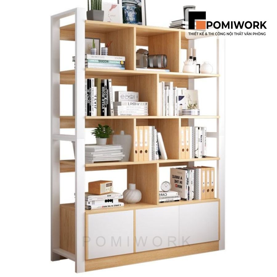 ke trang tri van phong dep Kệ trang trí văn phòng đẹp - Sắp xếp hồ sơ và trang trí hiệu quả