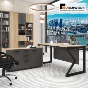 Mẫu bàn giám đốc đẹp - Thiết kế chữ Z tinh tế, sang trọng