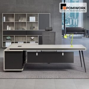 Mẫu bàn làm việc lãnh đạo chữ L đẹp - Sang trọng, tiện lợi, hợp phong thủy