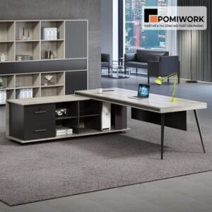 Mẫu bàn làm việc lãnh đạo chữ L đẹp - Sang trọng, tiện lợi, hợp phong thủy