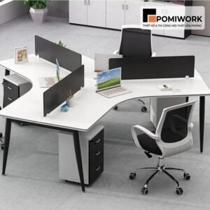 Mẫu Bàn làm việc nhóm 3 người hiện đại, sang trọng