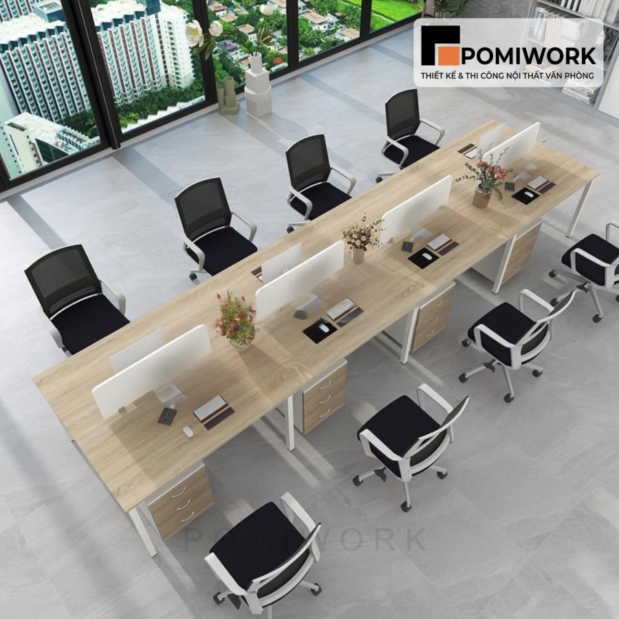 mau ban van phong dai cho 8 nhan vien sang trong ben dep