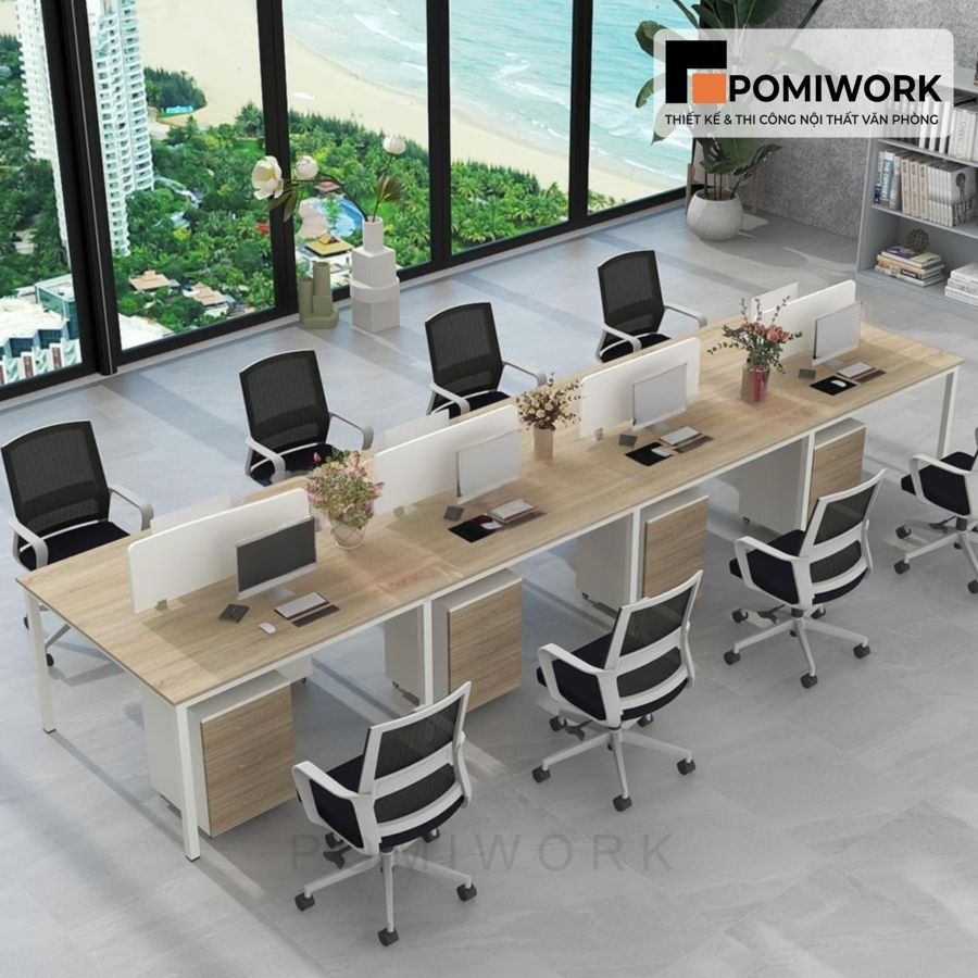 mau ban van phong dai cho 8 nhan vien sang trong ben dep