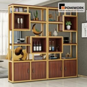 Mẫu kệ trang trí văn phòng đẹp - Sang trọng, ấn tượng và đẳng cấp