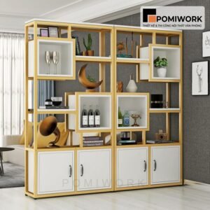 Mẫu kệ trang trí văn phòng đẹp - Sang trọng, ấn tượng và đẳng cấp