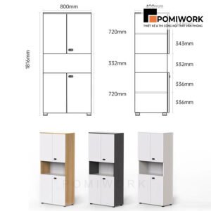 Mẫu tủ hồ sơ cao 4 cánh - Lưu trữ tài liệu ngăn nắp, gọn gàng