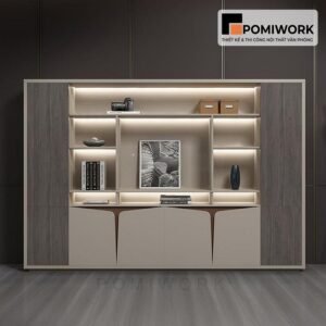 Tủ hồ sơ giám đốc cao cấp - Thiết kế hiện đại, sang trọng, có đèn LED trang trí