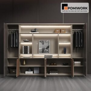 Tủ hồ sơ giám đốc cao cấp - Thiết kế hiện đại, sang trọng, có đèn LED trang trí