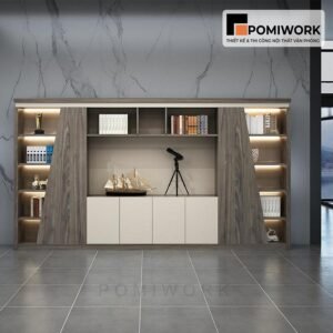 Tủ hồ sơ giám đốc cao cấp - Thiết kế sang trọng, đèn LED hiện đại