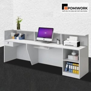 Quầy lễ tân 2 chỗ ngồi – Bàn tiếp tân đẹp, phù hợp nhiều không gian