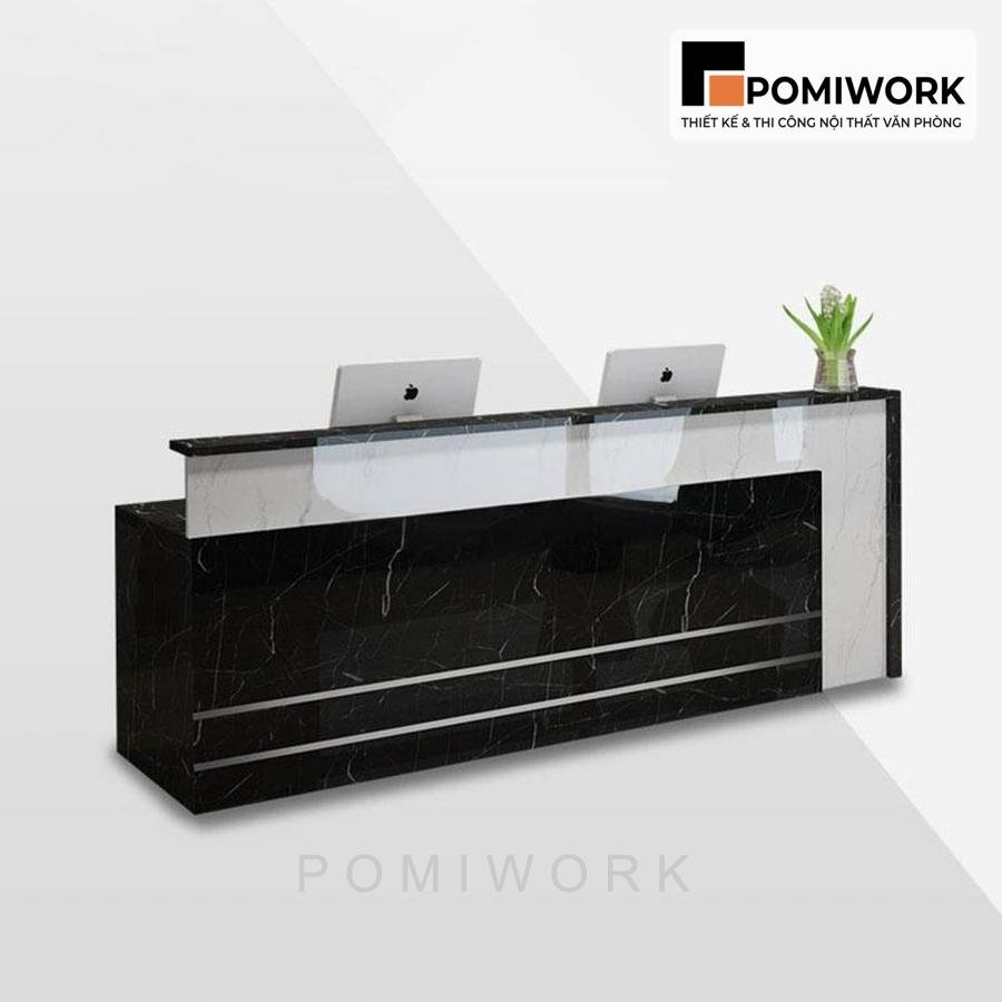 quay le tan 2 cho ngoi Quầy lễ tân 2 chỗ ngồi – Bàn tiếp tân đẹp, phù hợp nhiều không gian