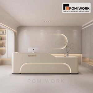 Quầy lễ tân bo cong hiện đại – Bàn tiếp tân sang trọng, tạo ấn tượng chuyên nghiệp