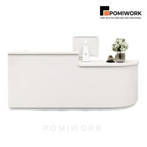 Quầy lễ tân bo tròn hiện đại - Bàn tiếp tân thiết kế trẻ trung