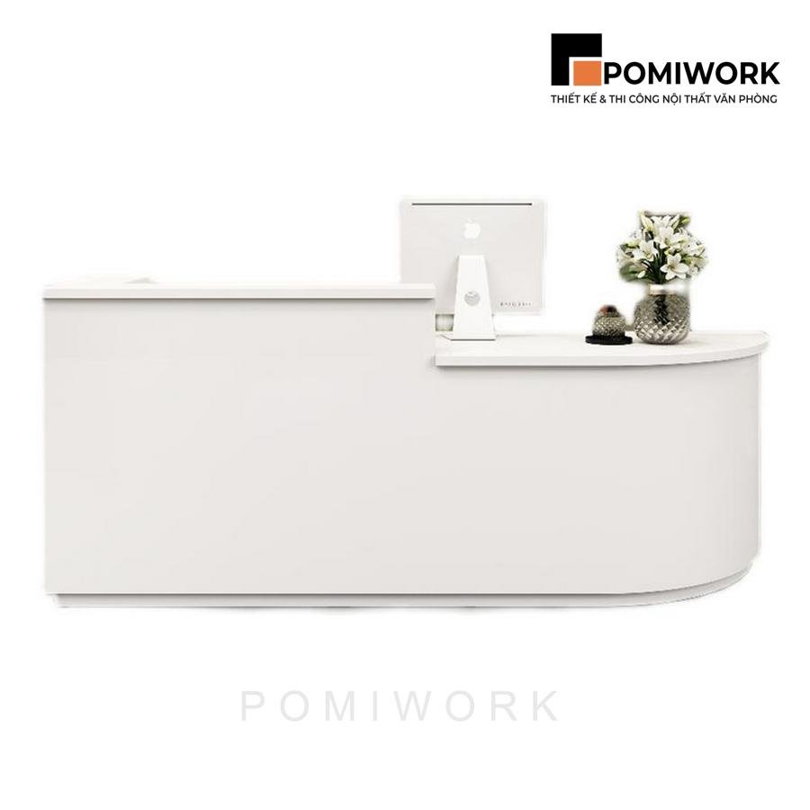 quay le tan bo tron hien dai Quầy lễ tân bo tròn hiện đại - Bàn tiếp tân thiết kế trẻ trung