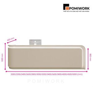 Quầy lễ tân bo viền LED – Bàn tiếp tân phong cách tối giản cao cấp