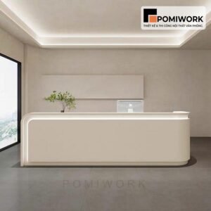 Quầy lễ tân bo viền LED – Bàn tiếp tân phong cách tối giản cao cấp