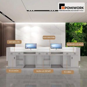 Quầy lễ tân cao cấp phong cách châu Âu – Bàn tiếp tân sang trọng, chuẩn xu hướng mới