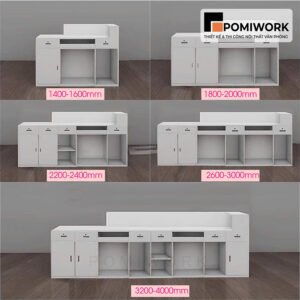 Quầy lễ tân cao cấp thiết kế tối giản – Bàn tiếp tân hiện đại phù hợp cho văn phòng chuyên nghiệp