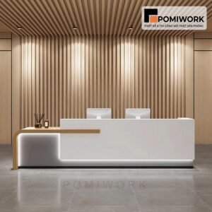 Quầy lễ tân cao cấp thiết kế tối giản – Bàn tiếp tân hiện đại phù hợp cho văn phòng chuyên nghiệp