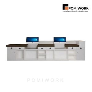 Quầy lễ tân cao cấp vân đá – Bàn tiếp tân sang trọng cho văn phòng