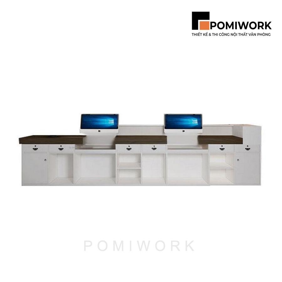 quay le tan cao cap van da Quầy lễ tân cao cấp vân đá – Bàn tiếp tân sang trọng cho văn phòng