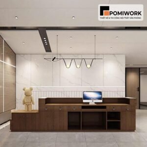 Quầy lễ tân công ty sang trọng – Bàn tiếp tân phong cách hiện đại, đẳng cấp