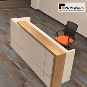 Quầy lễ tân đẹp cho công ty – Bàn tiếp tân kiểu dáng đơn giản, hiện đại và tiện nghi