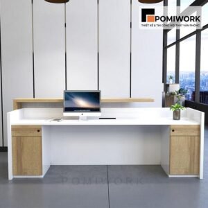 Quầy lễ tân đẹp cho công ty – Bàn tiếp tân kiểu dáng đơn giản, hiện đại và tiện nghi