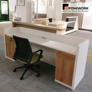 Quầy lễ tân đẹp cho công ty – Bàn tiếp tân kiểu dáng đơn giản, hiện đại và tiện nghi