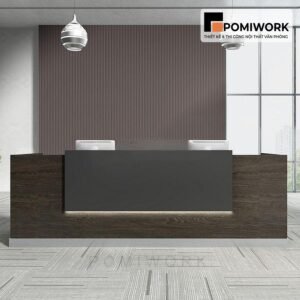 Quầy lễ tân đẹp cho văn phòng – Bàn tiếp tân thiết kế ấn tượng, chất liệu gỗ bền đẹp