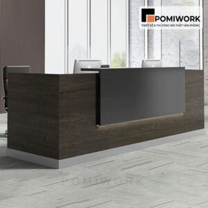 Quầy lễ tân đẹp cho văn phòng – Bàn tiếp tân thiết kế ấn tượng, chất liệu gỗ bền đẹp