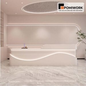 Quầy lễ tân đẹp hiện đại – Bàn tiếp tân tạo điểm nhấn không gian