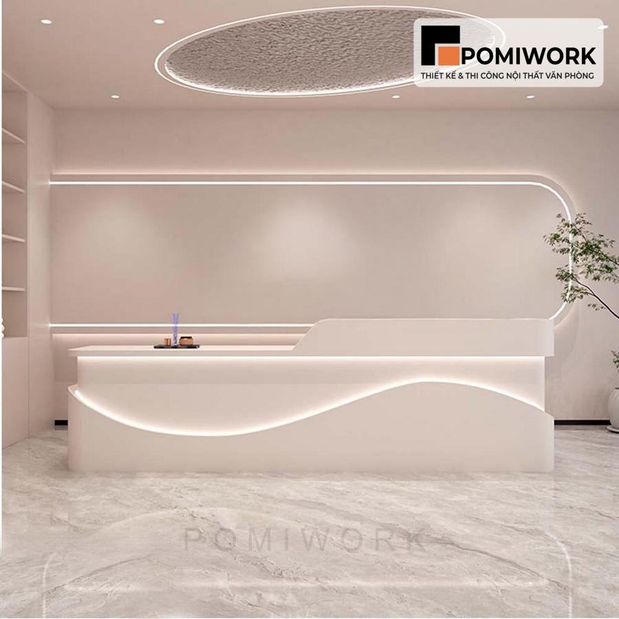 quay le tan dep hien dai Quầy lễ tân đẹp hiện đại – Bàn tiếp tân tạo điểm nhấn không gian