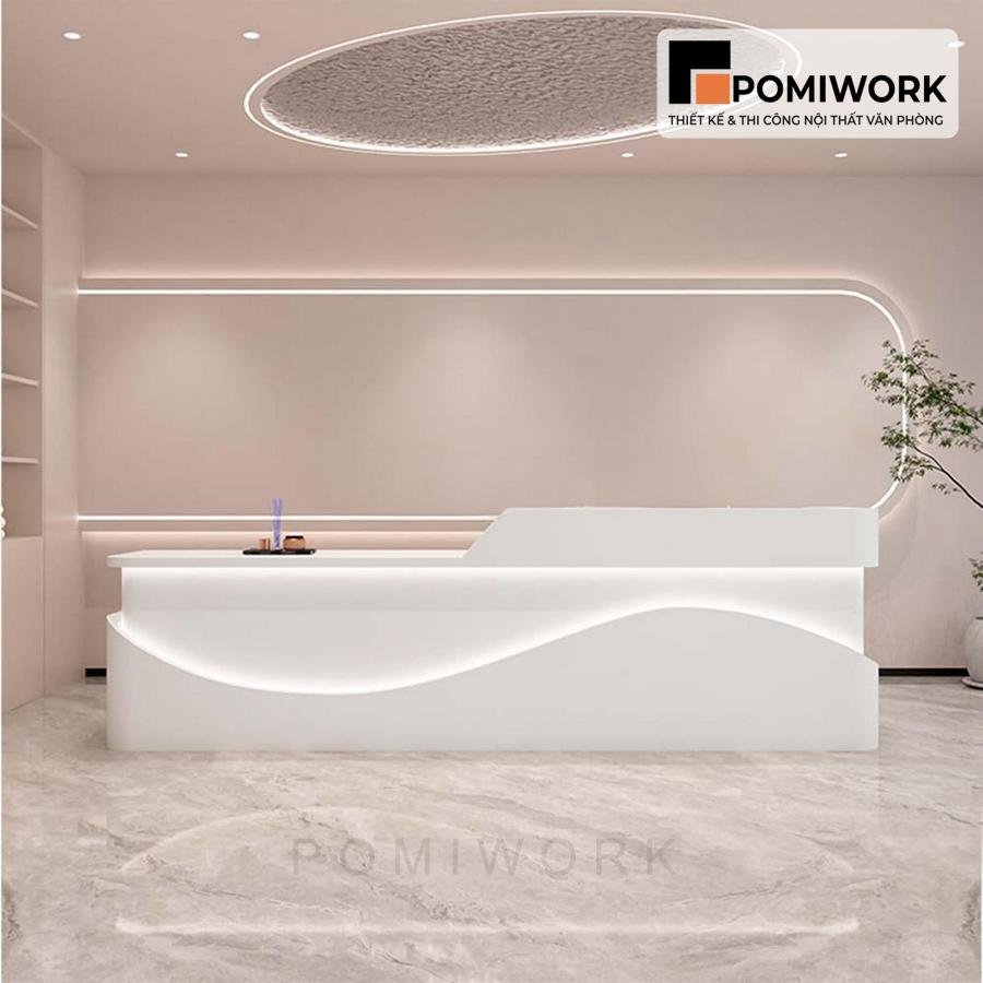 quay le tan dep hien dai Quầy lễ tân đẹp hiện đại – Bàn tiếp tân tạo điểm nhấn không gian