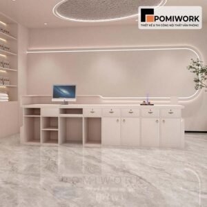 Quầy lễ tân đẹp hiện đại – Bàn tiếp tân tạo điểm nhấn không gian