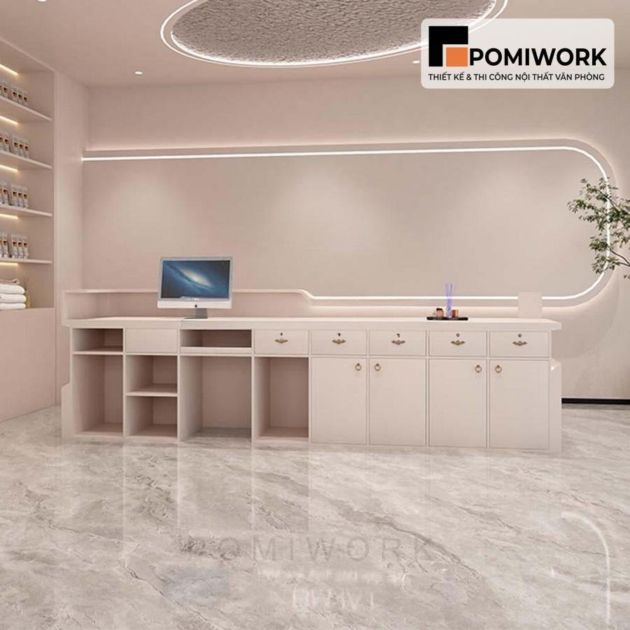 quay le tan dep hien dai Quầy lễ tân đẹp hiện đại – Bàn tiếp tân tạo điểm nhấn không gian