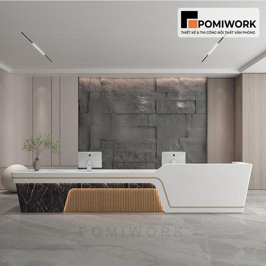 quay le tan dep tinh te kieu dang thoi thuong Quầy lễ tân đẹp tinh tế, kiểu dáng thời thượng – Bàn tiếp tân đẳng cấp cho không gian chuyên nghiệp