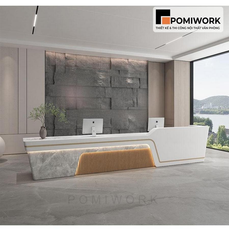 quay le tan dep tinh te kieu dang thoi thuong Quầy lễ tân đẹp tinh tế, kiểu dáng thời thượng – Bàn tiếp tân đẳng cấp cho không gian chuyên nghiệp