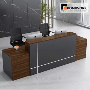 Quầy lễ tân đẹp, tối giản – Bàn tiếp tân sang trọng, dễ kết hợp nội thất văn phòng