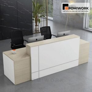 Quầy lễ tân đẹp, tối giản – Bàn tiếp tân sang trọng, dễ kết hợp nội thất văn phòng