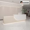 Quầy lễ tân đẹp tone sáng – Bàn tiếp tân thiết kế mềm mại, sang trọng, tinh tế