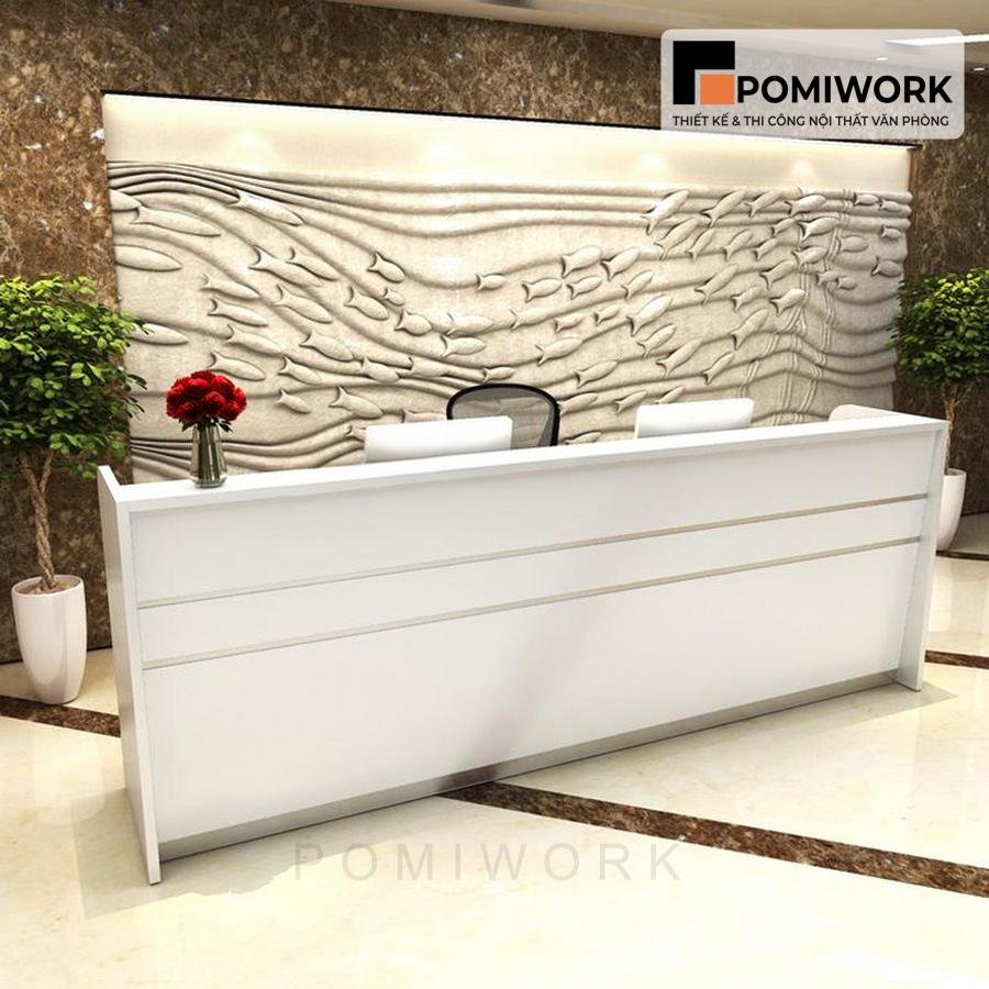 quay le tan gia re Quầy lễ tân giá rẻ - Bàn tiếp tân thiết kế trẻ trung, tiện dụng