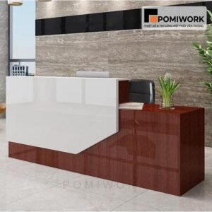 Quầy lễ tân gỗ cao cấp - Bàn tiếp tân thiết kế sang trọng, chuyên nghiệp