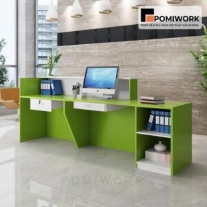 Quầy lễ tân gỗ cao cấp - Bàn tiếp tân thiết kế sang trọng, chuyên nghiệp