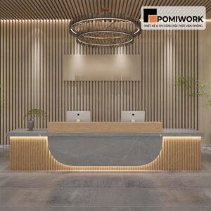 Quầy lễ tân hiện đại cao cấp – Bàn tiếp tân thiết kế tinh tế