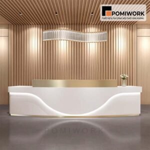 Quầy lễ tân hiện đại sang trọng – Bàn tiếp tân cao cấp cho văn phòng