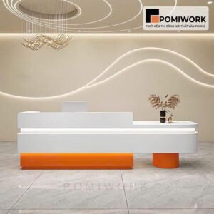 Quầy lễ tân hiện đại, thiết kế sang trọng – Bàn tiếp tân chất lượng cao cho không gian văn phòng