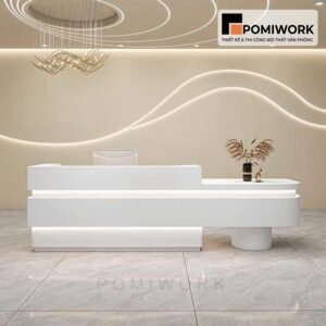 Quầy lễ tân hiện đại, thiết kế sang trọng – Bàn tiếp tân chất lượng cao cho không gian văn phòng