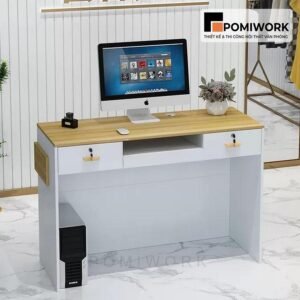 Quầy lễ tân hiện đại thiết kế sang trọng - Bàn tiếp tân nhỏ gọn cho văn phòng chuyên nghiệp